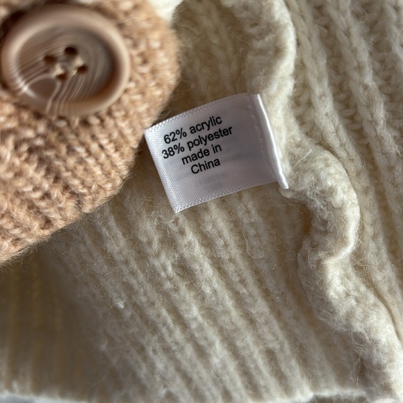 LANE BRYANT Classic Button-Front Colorblock Cardigan in Tan/Cream Size 18/20 - Picture 8 of 8